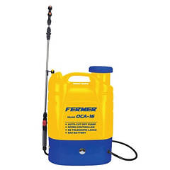 Обприскувач акумуляторний 16 л "FERMER" OCA-16 (12 В, регулятор, неірж. телес-кая вудка 90 см,4 насадкиHLZ)