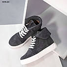 Замшеві сірі демісезонні черевики-кеди 38,39,40., фото 6