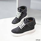 Замшеві сірі демісезонні черевики-кеди 38,39,40., фото 5