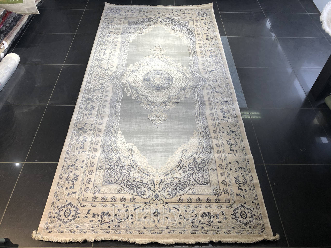 150х300см. Ковер Venita 8840-Grey. Dilek Gaziantep, овал и прямой.