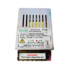 Імпульсний блок живлення 12-24V, 0.75-1.5A, 18W перфорований регульований