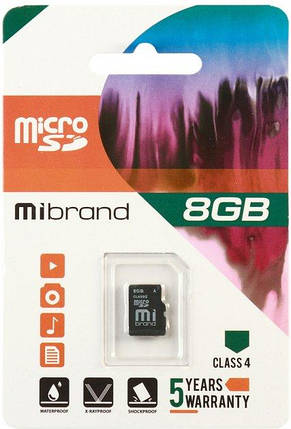 Micro SD 8GB/4 class Mibrand, фото 2