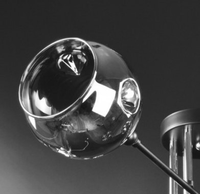 Люстра потолочная лофт со стеклянными плафонами на 6 ламп Е27 черная - фото 4 - id-p1102604769