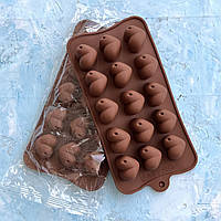 Форма силиконовая "Сердца" маленькие с 15 шт. для шоколадных конфет