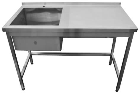 Стіл виробничий без полиці з мийкою нержавіюча сталь, фото 1