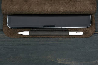 Чохол для iPad з утримувачем для Apple Pencil з натуральної шкіри колір Шоколад, фото 5