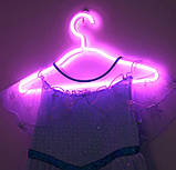 Настінний неоновий світильник нічник Вішалка розовий, фото 4