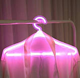 Настінний неоновий світильник нічник Вішалка розовий, фото 8