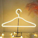 Настінний неоновий світильник нічник Вішалка жовтий, фото 2