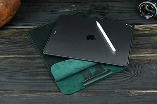 Чохол для iPad з утримувачем для Apple Pencil з натуральної шкіри колір Зелений, фото 4