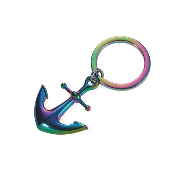 Брелок металевий у вигляді якоря "HEIMATHAFEN" переливається усіма кольорами веселки від бренду Troika, фото 1