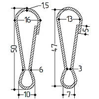 Карабін завідний 50 мм