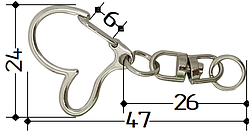 Карабін серце із вертлюгом