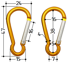 Карабін універсальний 47 x 24 x 4 мм