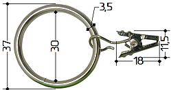 Кліпса із металевим суцільним кільцем Ø37 мм