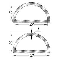 Півкільце металеве 32 * 19 * 3 мм