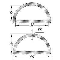 Півкільце металеве 32 * 19 * 3,5 мм