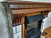 Каминокомплект Fireplace Лондон Білий + Горіх (міні) ефект мерехтливих дров зі звуком і обігрівом, фото 6