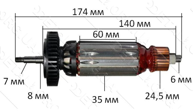 Якір на болгарку Metabo 10-125/14-125 без регулювання