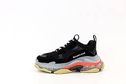 Кросівки Balenciaga Triple S "Чорний жовтогарячий жовта підошва" багатошарова підошва р. 36;38-39