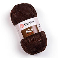 YarnArt GOLD (Голд) № 9032 коричневый (Пряжа акриловая с люрексом, нитки для вязания)