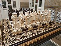 Ексклюзивні шахові фігури "Лицарі" з натуральної деревини. Різьба по дереву ручної роботи. Без дошки!