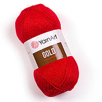 YarnArt GOLD (Голд) № 9352 красный (Пряжа акриловая с люрексом, нитки для вязания)