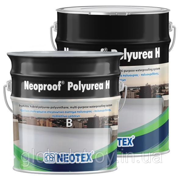 Полісечовина для гідроізоляції Neoproof Polyurea Н (А+В) 20 кг RAL 1015 світло бежевий