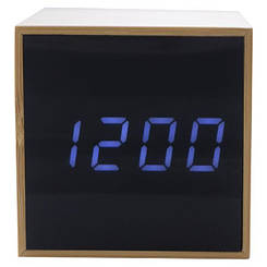 Годинник настільний електронний цифровий світиться Elite Bamboo LED Clock TS-M01 EL-M01 Т