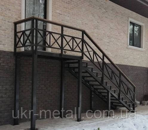 Сходи вуличні металеві з просічкою на метало-каркасі, фото 1