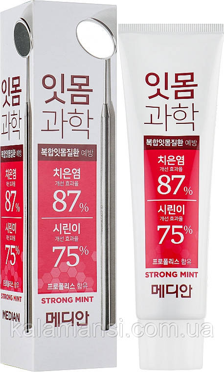 Зубная паста с мятой Median 87% Gum Science Toothpaste Strong Mint 120г - фото 1 - id-p1577239549