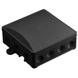 Чорна распредкоробка A. 0064-З, 90х90х40, герметична IP54 (6410-20), з сальниками, Pawbol