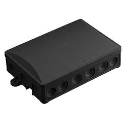 Чорна распредкоробка A. 0065-З, 90х130х40, герметична IP54 (6410-30), з сальниками, Pawbol