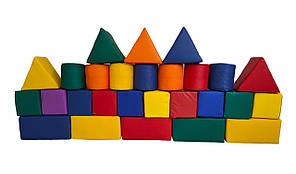 М'які підлогові модулі Міні, шкірозамінник Різнобарвний 27 елементів (Тіа-sport ТМ)