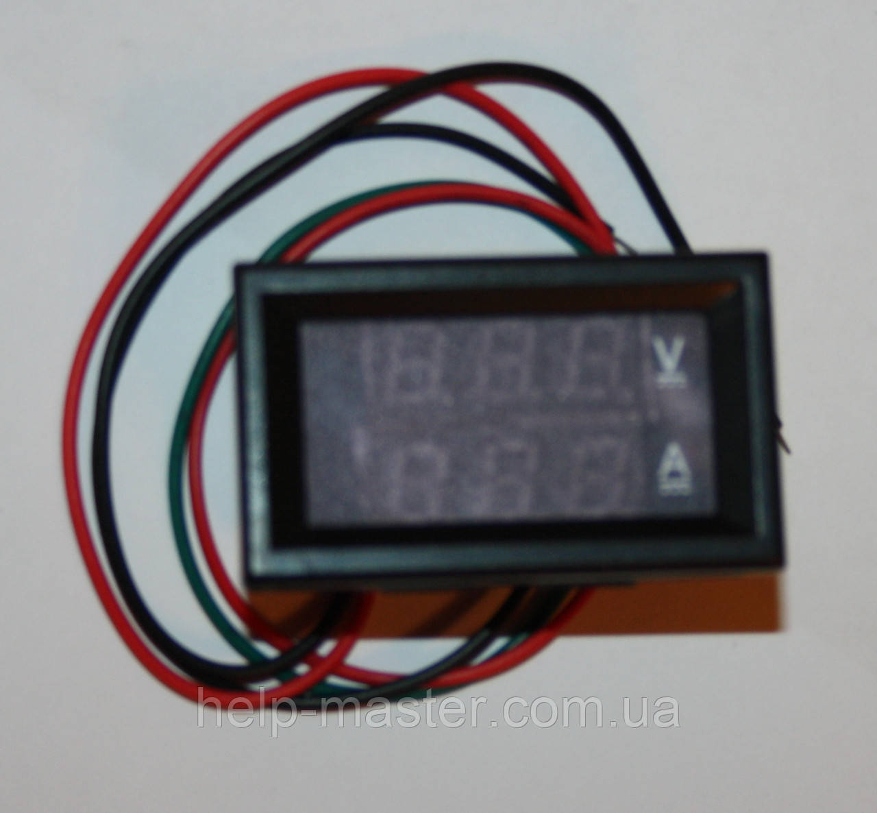 Вольтметр амперметр 0-100 В (червоний) 10 А (синій) з двома рядками TK1382, фото 1