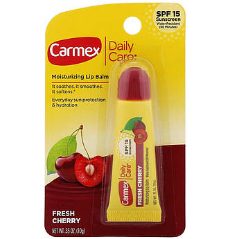 Сонцезахисний бальзам зволожуючий для губ Carmex Daily Care Lip Balm SPF 15 з ароматом вишні 10 г