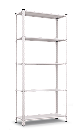 Стелаж 150х75х30см (35 кг на полицю) металевий додому в офіс на балкон 1700, Білий