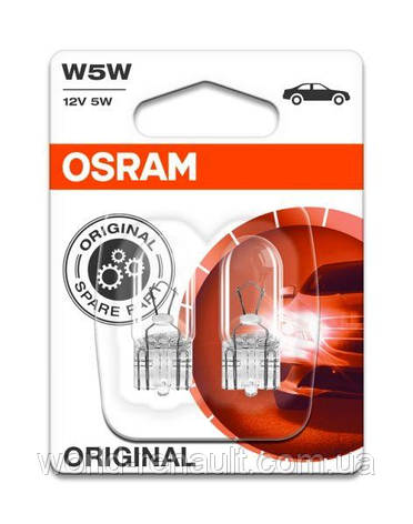 OSRAM (Germany) 2825-02B — Автолампа W5W 12 V (комплект 2 шт.) (габарит/підсвітка номерного знака), фото 2