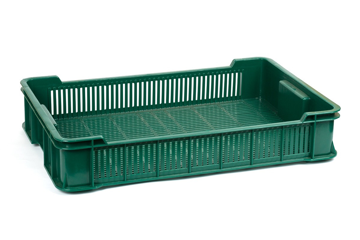 Ящик пластиковий для зберігання продуктів малини полуниці 600x400x115 10кг 2 сорт цвітної для складу перевезення, фото 1