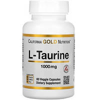 Аминокислоты (БЦАА) California Gold Nutrition L-Taurine 1000 mg (60 капсул.)