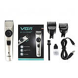 Машинка для стриження акумуляторна VGR V-031 10 Вт 2 насадки, фото 2