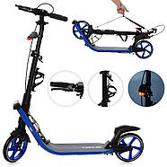 Самокат двоколісний для дорослих (складний, колеса 200мм) iTrike SR2-015-4-BL Синій, фото 2