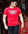 Стильная Красная футболка с рисунком нашивкой S, M, L, XL, фото 3