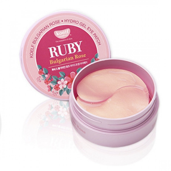 Гідрогелеві патчі під очі з рубіновою пудрою і трояндою Petitfee Koelf Ruby Bulgarian Rose Eye Patch
