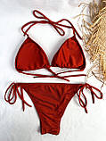Роздільний купальник бікіні, цегляно коричневого кольору S/М, фото 2