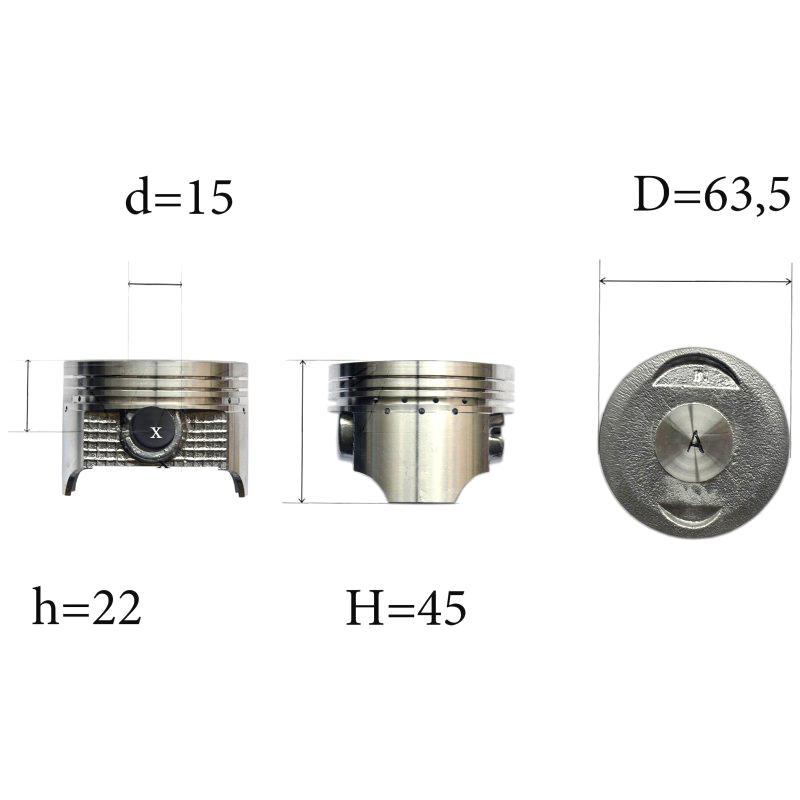 Поршень на Мотоцикл 200 Кубов, 63,5 Мм, Двигатель CG-200, Новые ...
