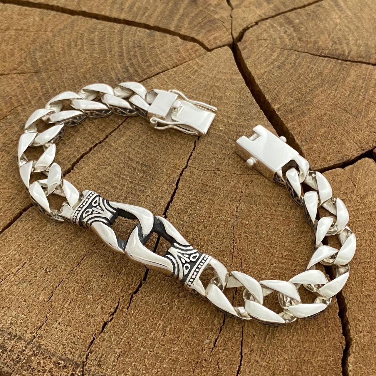 Срібний браслет Панцир із кельтським візерунком, фото 1