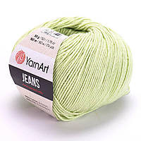 Yarnart JEANS (Джинс) № 11 салатовый (Пряжа полухлопок, нитки для вязания) 50 г