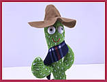 Яктус іграшка, що співає Іграшка Повторюшка кактус в одязі з синім шарфом, фото 4