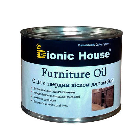 Масло для меблів з твердим воском Furniture Oil 0,5 л Безбарвний, фото 1